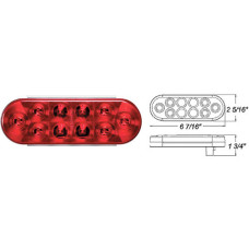 49-STL-72RB      RED 6in.OVAL LED 10 DIODES 