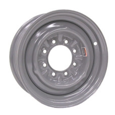 61-16C8   16" 8 bolt Silver Conventional Steel Trailer Wheel 