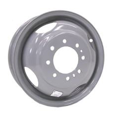 61-16CD8   16" 8 bolt Silver Dual Wheel Conventional Style Trailer Rim