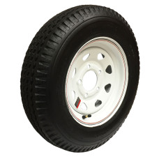 62-530-12S5C     LOADSTAR 530-12" C Trailer Tire on 5 Bolt White Spoke Rim  