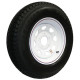 62-D13TW185      ST185/80D13 LOADSTAR Trailer Tire on 5 Bolt White Spoke Wheel