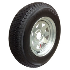62-D13TW185G     ST185/80D13 LOADSTAR Trailer Tire on 5 Bolt Galvanized Spoke Wheel